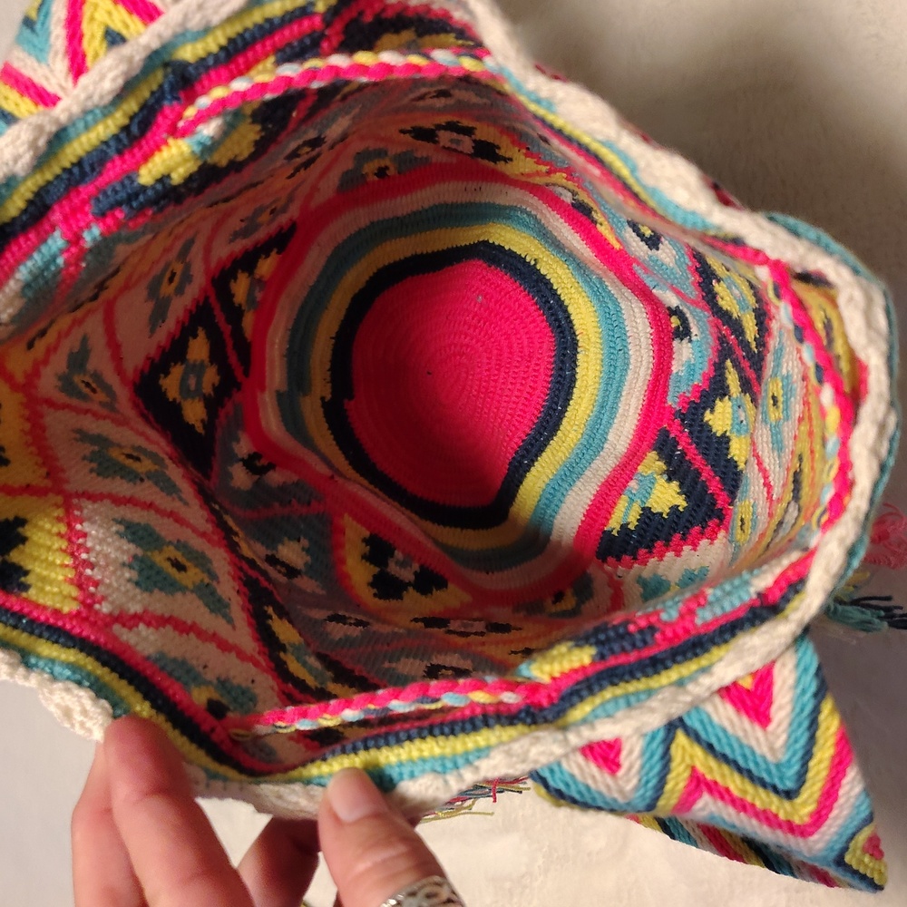 Colorful Geometric Patterned Women's boho Bag - Picture 4 of 5